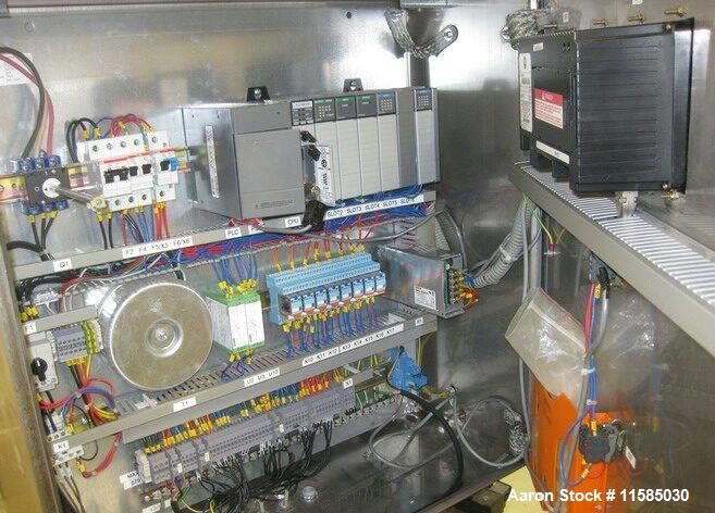 Used Alfa Laval LAPX-404-SGP-31G Desludger Disc Centrifuge. Stainless steel construction (product contact areas), max bowl speed 9300 rpm, clarifier deign (liquid/solids separation), centripetal pump...