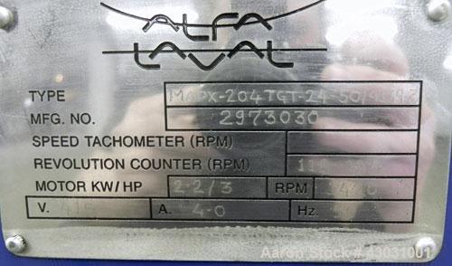 Used Alfa Laval MAPX-204TGT-24-50/4139-3 Desludger Disc Centrifuge