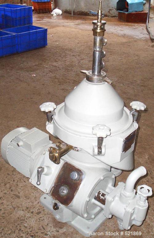 USED: Alfa Laval MAPX-204-TGT-24-60 desludger disc centrifuge.Stainless steel/aluminum construction on product contact areas,separator design, direct drive, approx 3 hp drive motor, 440/3/60.