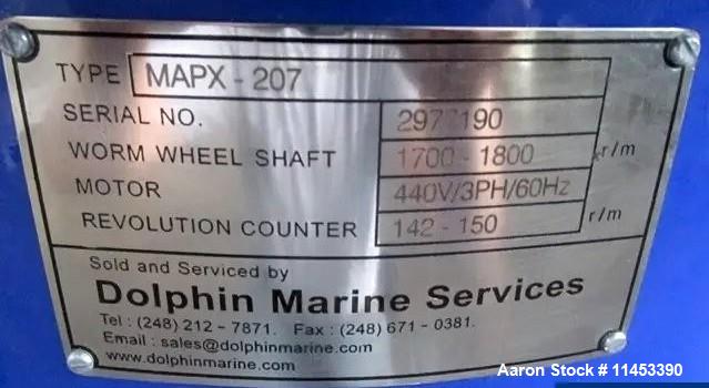 Used Alfa Laval MAPX-207 Desludger Disc Centrifuge – High-Efficiency Liquid/Solid Separation