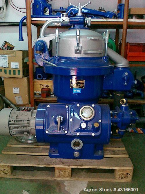 Used-Alfa Laval MAPX-207 Desludger Disc Centrifuge, stainless steel construction (product areas), max bowl speed 6300 rpm, 5...