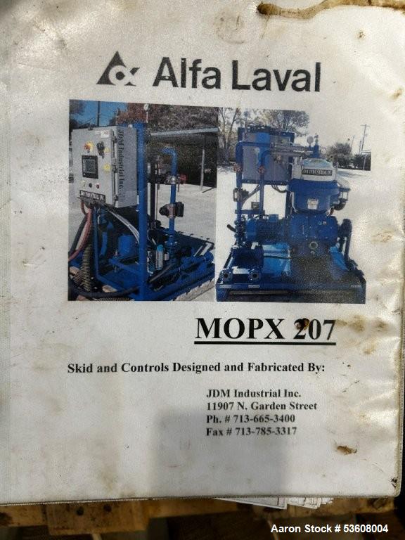 Used Alfa Laval MOPX 207SGT-24 Desludger Disc Centrifuge – EX Rated