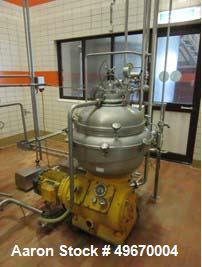 Used Alfa Laval MRPX-313-HGV-14 H- 21 Desludger Disc "cream separator" Centriuge. 316 Stainless steel construction (product contact areas), hermetic separator design liquid/liquid/solids, top feed de...