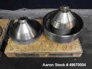 Used Alfa Laval MRPX-313-HGV-14 H- 21 Desludger Disc "cream separator" Centriuge. 316 Stainless steel construction (product contact areas), hermetic separator design liquid/liquid/solids, top feed de...