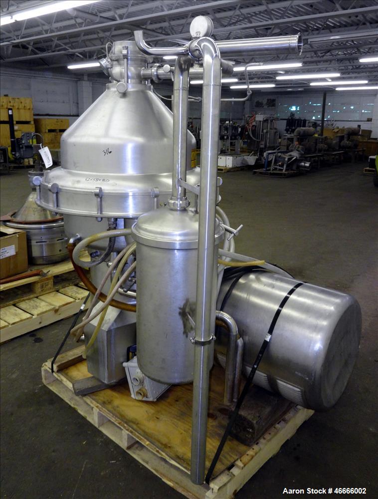Used Alfa Laval Milk Separator Model MRPX-314-HGV-74C.