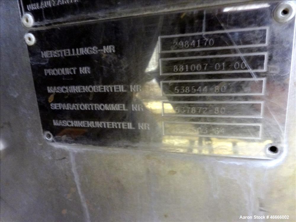 Used Alfa Laval Milk Separator Model MRPX-314-HGV-74C.