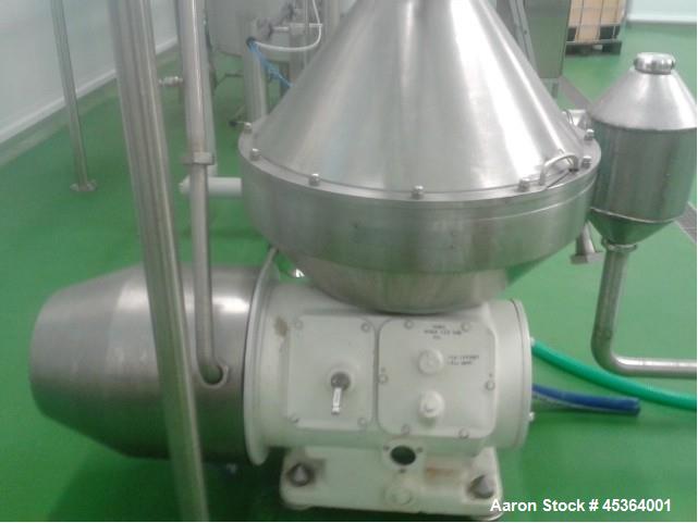 Used Alfa Laval MRPX-410-TGD-74 Desludger Disc Centrifuge. Stainless steel construction (product contact areas), centripetal pump liquid discharge. Including control panel, tools and technical docume...