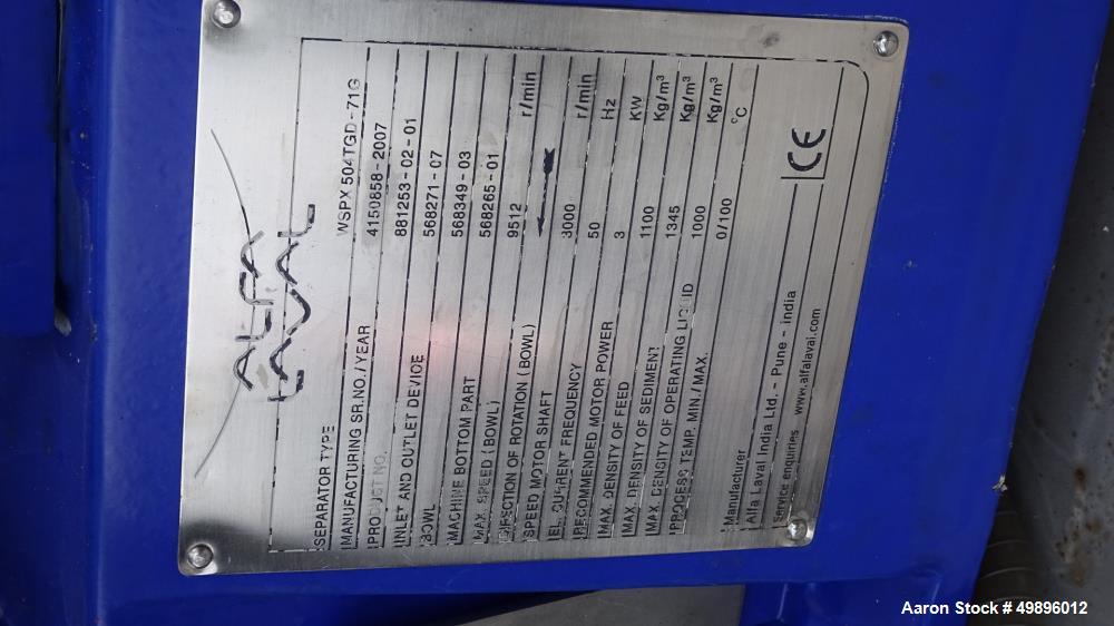 Alfa Laval PURE Z3 WSPX 504 separator centrifuge