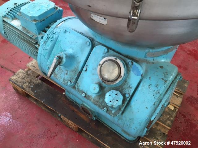 Used Alfa Laval SRPX 610-HGD-14-CGH-50 Desludger Disc Centrifuge. 316 Stainless steel construction (product contact areas), separator design liquid/liquid/solids, bottom feed design, flange drive mot...