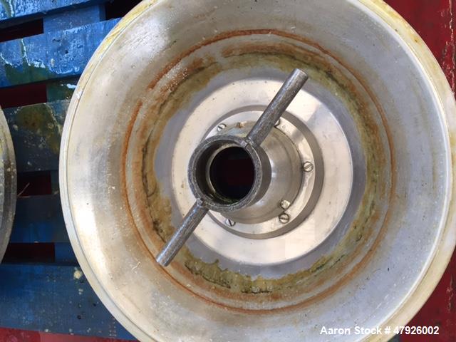 Used Alfa Laval SRPX 610-HGD-14-CGH-50 Desludger Disc Centrifuge. 316 Stainless steel construction (product contact areas), separator design liquid/liquid/solids, bottom feed design, flange drive mot...