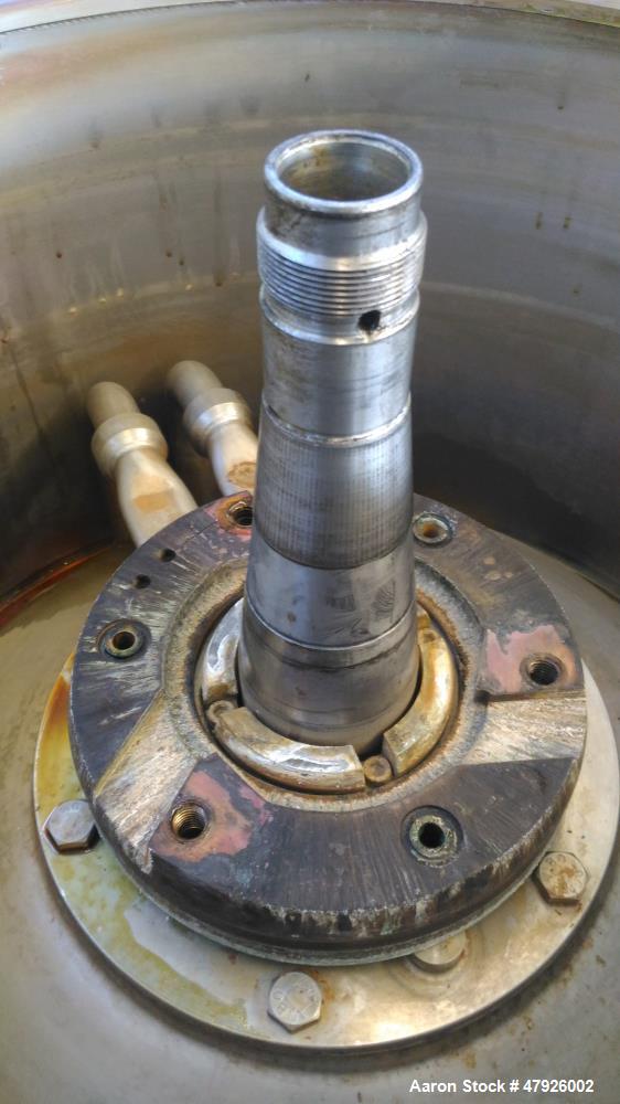 Used Alfa Laval SRPX 610-HGD-14-CGH-50 Desludger Disc Centrifuge. 316 Stainless steel construction (product contact areas), separator design liquid/liquid/solids, bottom feed design, flange drive mot...