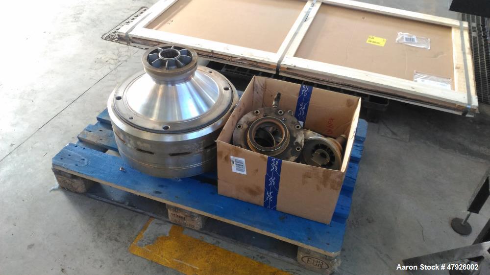Used Alfa Laval SRPX 610-HGD-14-CGH-50 Desludger Disc Centrifuge. 316 Stainless steel construction (product contact areas), separator design liquid/liquid/solids, bottom feed design, flange drive mot...