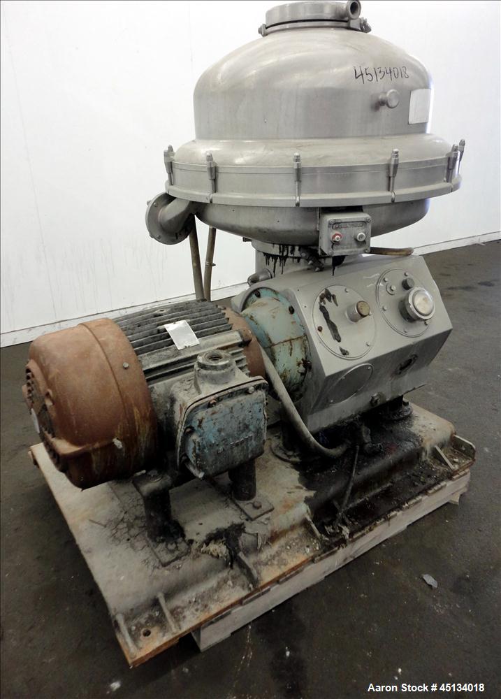 Used Stainless Steel Alfa Laval Desludger Disc Centrifuge, SRPX-317HG V-15CH-60