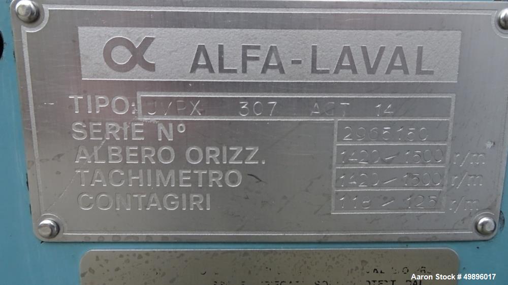 Alfa Laval UVPX 307 AGT 14 separator centrifuge