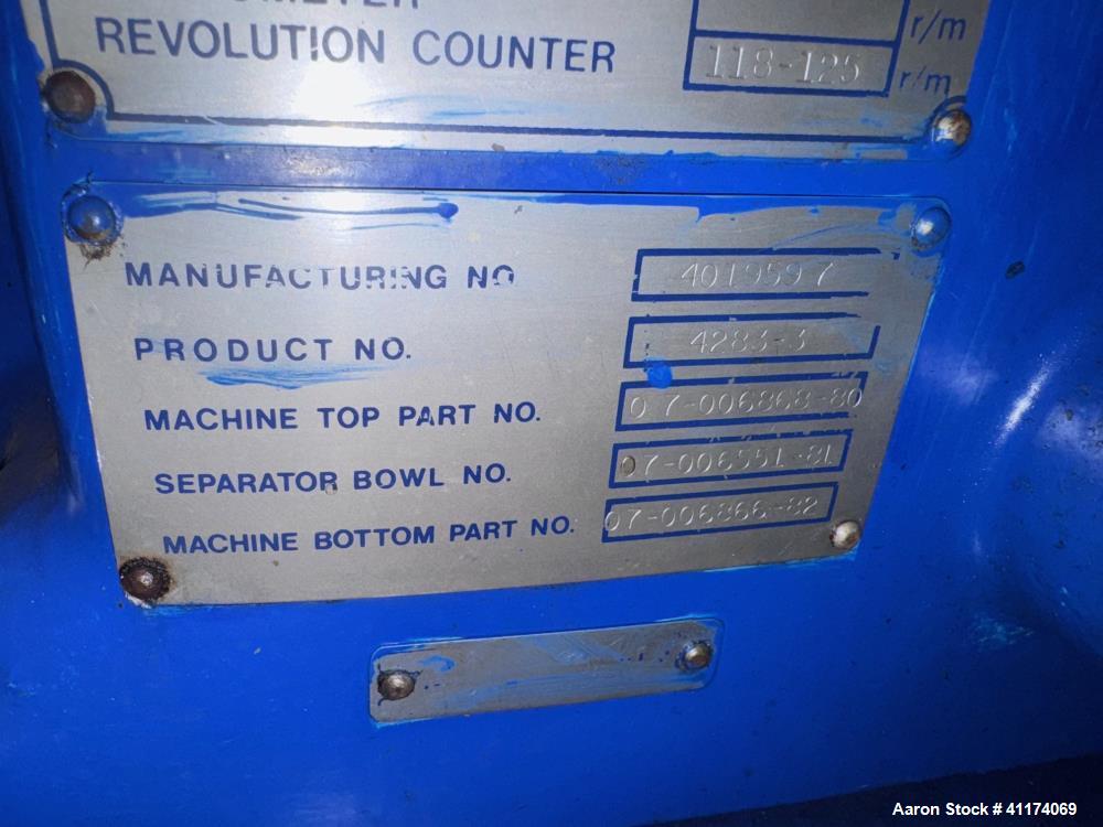 Used – Alfa Laval VNPX 410-SGD-34-GM Desludger Disc Centrifuge – Stainless Steel, Clarifier Design