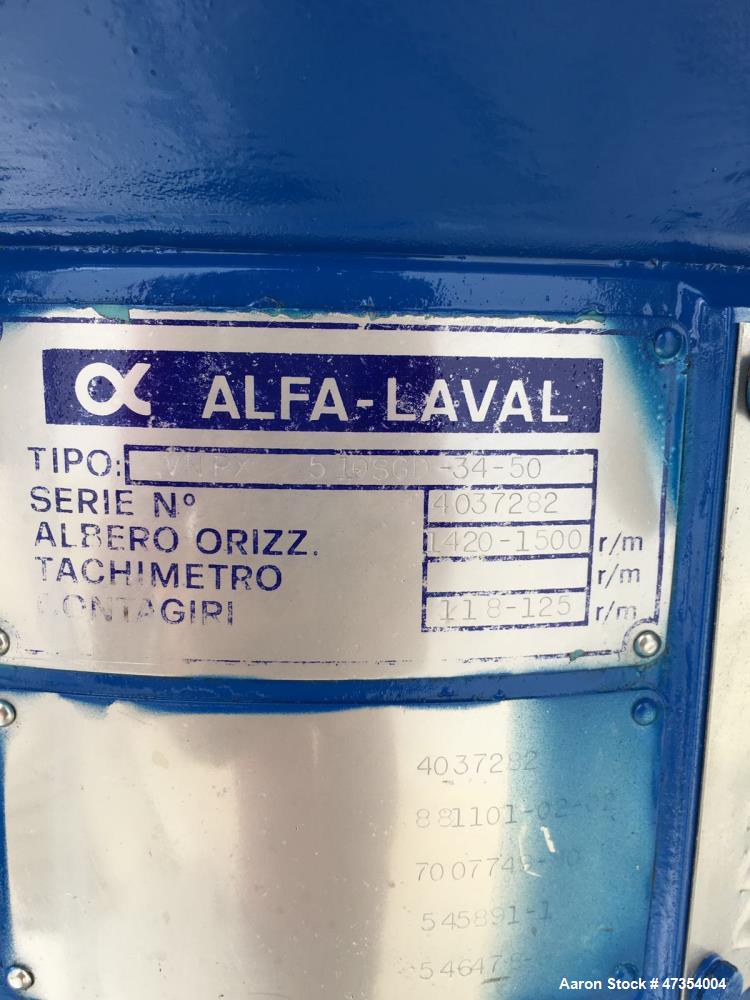 Used Alfa-Laval VNPX-510-SGD-34-50 Desludger Disc Centrifuge