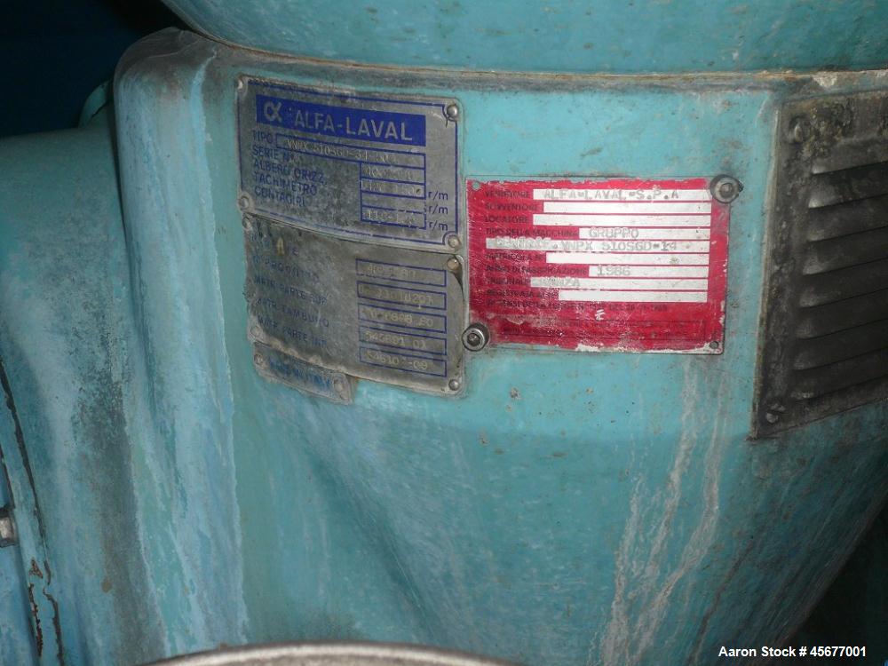 Used Alfa Laval VNPX-510SGD-34GS Desludger Disc Centrifuge
