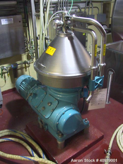 Used-Alfa Laval VNPX-510 Desludger Disc Centrifuge. Stainless steel construction on product contact areas, clarifier design,...