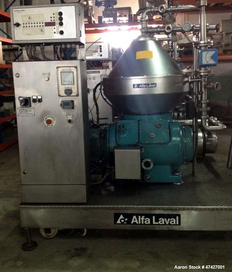 Used- Alfa Laval VNPX-710SGD-34 Desludger Disc Centrifuge. Stainless steel construction on product contact parts. Bowl speed...
