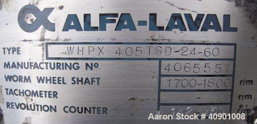 Used- Alfa Laval WHPX-405TGD-24-60 Desludger Disc Centrifuge