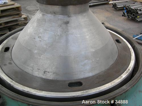 USED: Alfa-Laval WSPX-213-TGT-74G desludger centrifuge, 316 stainless steel. 3 phase separator, deep cover design. Driven by a 15 kw direct drive, 3/50/415 volt, 1450 rpm motor. Missing top piping. B...
