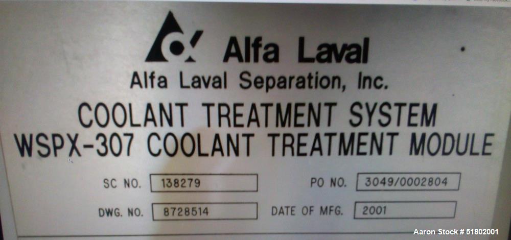 Alfa Laval WSPX 307 Self-Cleaning Disc Coolant Centrifuge