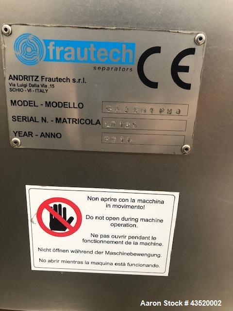 Used Andritz-Frautech Disc Stack Separator, Model # CAO 201 PMO