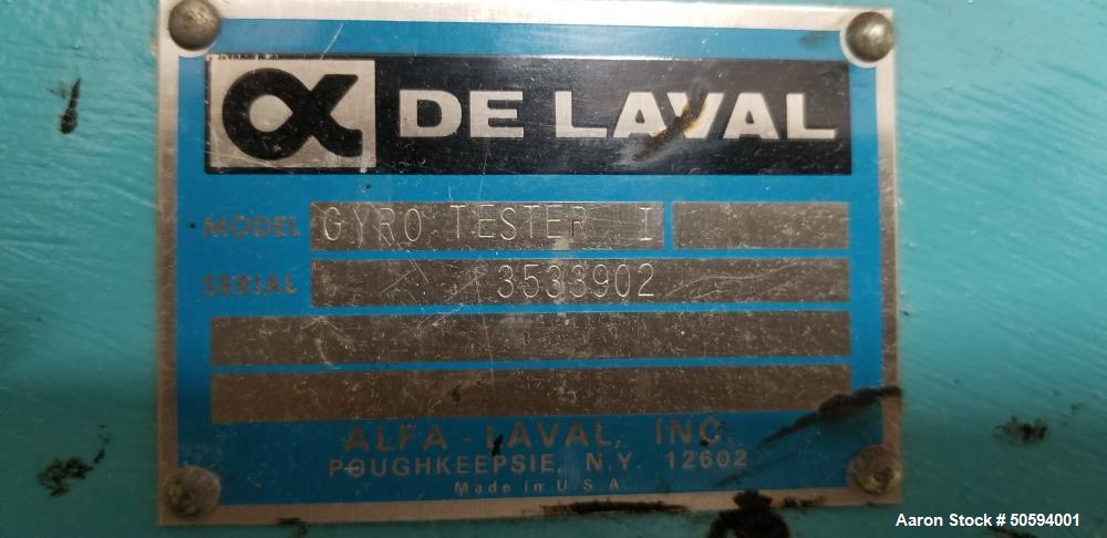Used De Laval Disc Centrifuge, Model Gyrotester I