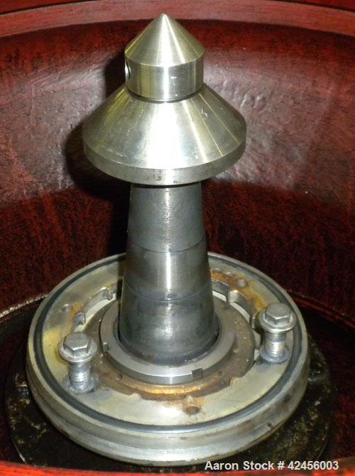 Used Delaval MAPX-309-BGT-29-60/4094-14 Guardian Purifier Disc Centrifuge, 316 Stainless Steel. Maximum bowl speed 1700-1800 rpm. Direct driven by a 15 hp motor. Skid mounted with control panel.