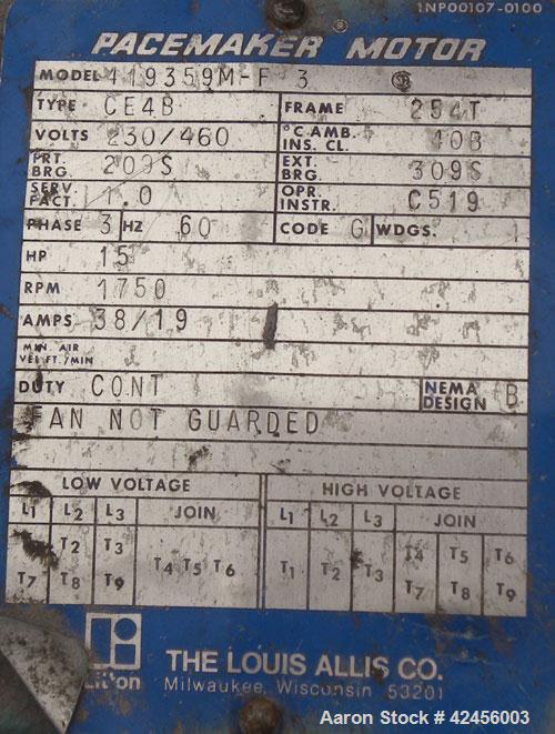 Used Delaval MAPX-309-BGT-29-60/4094-14 Guardian Purifier Disc Centrifuge, 316 Stainless Steel. Maximum bowl speed 1700-1800 rpm. Direct driven by a 15 hp motor. Skid mounted with control panel.