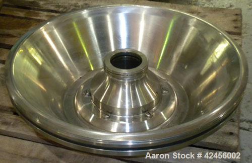 Used Delaval MAPX-309-BGT-29-60/4094-16 Guardian Purifier Disc Centrifuge, 316 Stainless Steel. Maximum bowl speed 1700-1800 rpm. Direct driven by a 15 hp motor. Skid mounted with control panel.