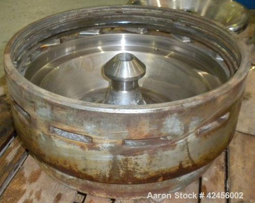Used Delaval MAPX-309-BGT-29-60/4094-16 Guardian Purifier Disc Centrifuge, 316 Stainless Steel. Maximum bowl speed 1700-1800 rpm. Direct driven by a 15 hp motor. Skid mounted with control panel.