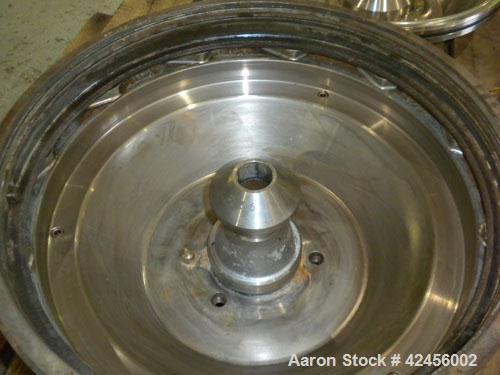 Used Delaval MAPX-309-BGT-29-60/4094-16 Guardian Purifier Disc Centrifuge, 316 Stainless Steel. Maximum bowl speed 1700-1800 rpm. Direct driven by a 15 hp motor. Skid mounted with control panel.
