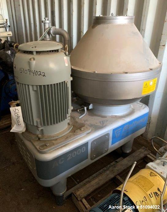 Used- Flottweg AC 2000-430 Desludger Disc Centrifuge