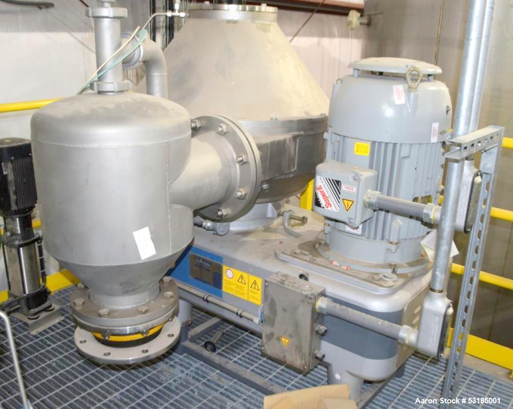 Unused- Flottweg Desludger Disc Centrifuge, Model AC 2000-430. 316 Stainless Steel. Maximum bowl speed 5700 rpm, separator d...