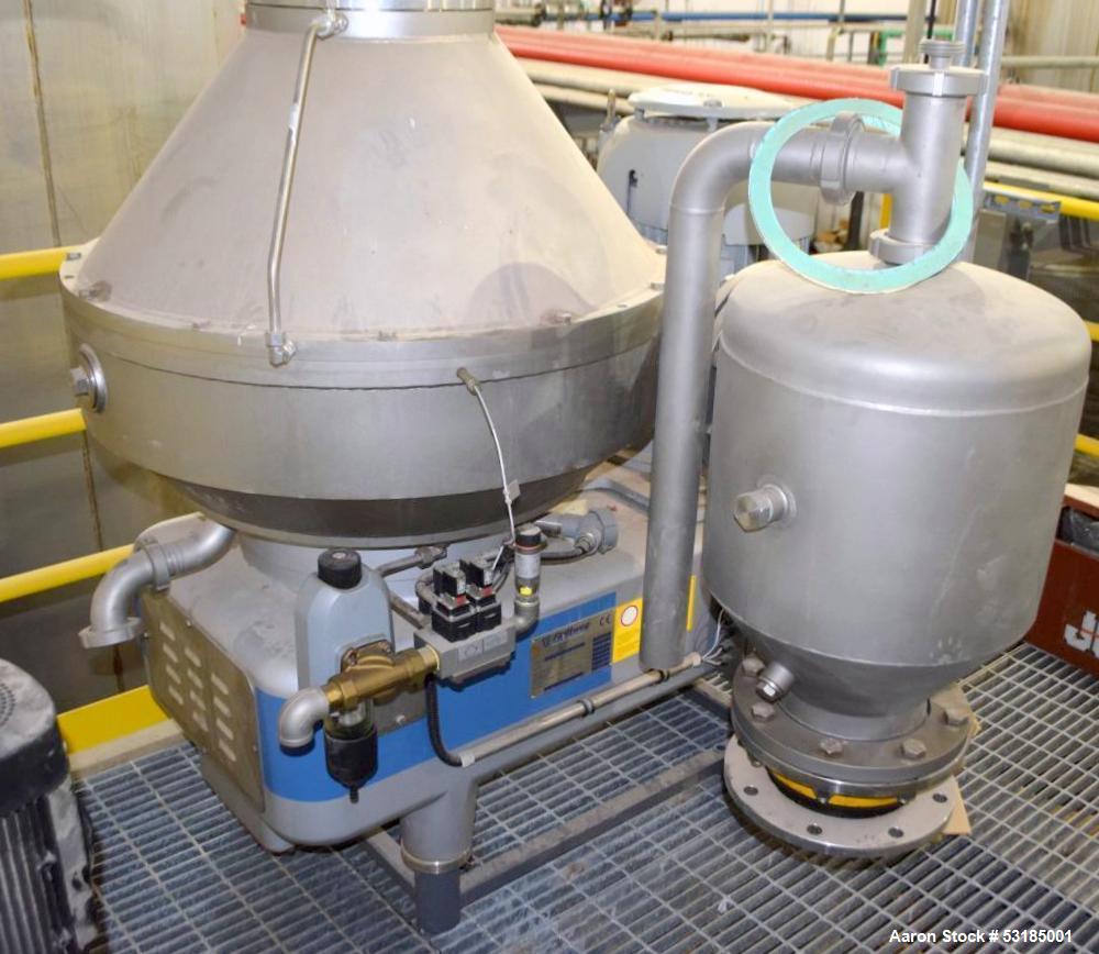 Unused- Flottweg Desludger Disc Centrifuge, Model AC 2000-430. 316 Stainless Steel. Maximum bowl speed 5700 rpm, separator d...