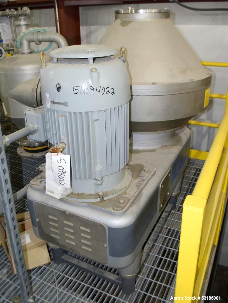 Unused- Flottweg Desludger Disc Centrifuge, Model AC 2000-430. 316 Stainless Steel. Maximum bowl speed 5700 rpm, separator d...