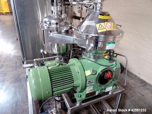 Used GEA Westfalia CSC-6-06-476 Desludger Disc Centrifuge w/C.I.P System, 316L stainless steel product contact surfaces, clarifier design, self cleaning bowl, 11970 max rpm bowl speed, 1.8 liter bowl...