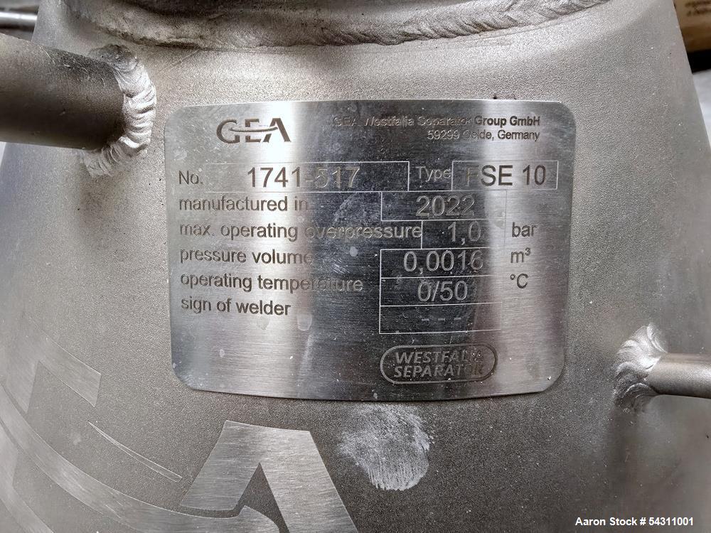 Used GEA Westfalia Disc Centrifuge FSE 10-06-077 for Sale – Stainless Steel, 12,000 RPM