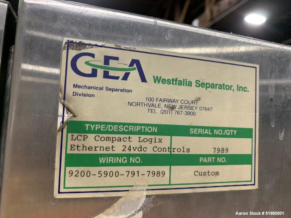 GEA Westfalia  GSC-45-06-177 Desludger Disc Centrifuge