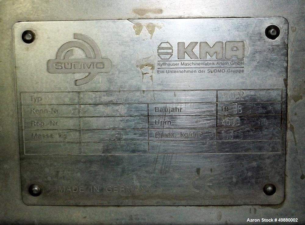 Used KMA Sudmo-Kyffhauser Machinenfabrik Artern GmbH Disc Bowl Centrifuge