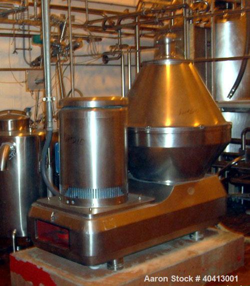 Used Sudmo 85,000 pph separator/clarifier centrifuge, model MKRS-330U-KG.