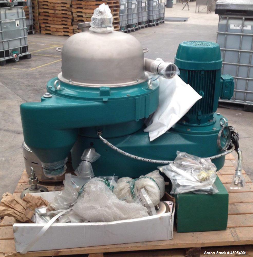 Unused - GEA Westfalia  ASD-50-03-077 Desludger Disc Centrifuge, max bowl speed 6800 min. light phase gravity over-flow, heavy phase centripetal pump liquid discharge, 22 kw drive motor (3-phase AC m...