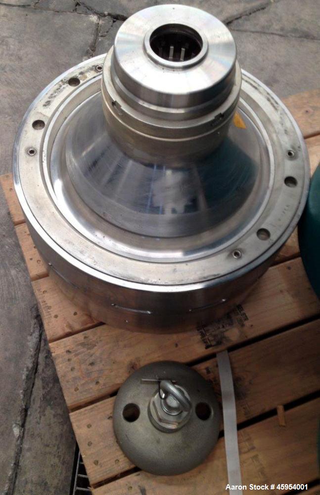 Unused - GEA Westfalia  ASD-50-03-077 Desludger Disc Centrifuge, max bowl speed 6800 min. light phase gravity over-flow, heavy phase centripetal pump liquid discharge, 22 kw drive motor (3-phase AC m...