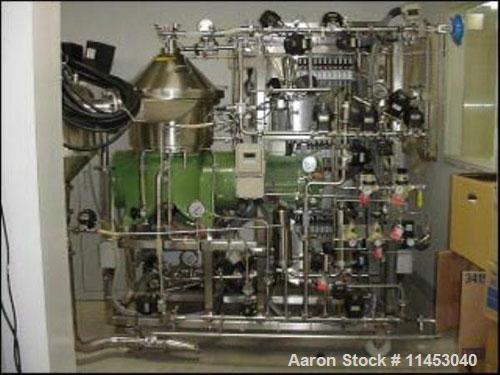 Used Westfalia CSA-16-06-476 desludger disc centrifuge. Biotech/ultra-polishing design, 316 stainless steel construction on product contact areas, max bowl speed 8150 rpm, clarifier design (liquid/so...