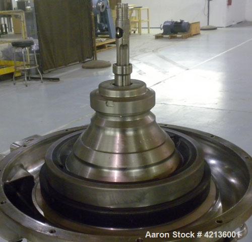 Used Westfalia CSA-19-06-476  "Ultra Polishing" Desludger Disc Centrifuge, 316 stainless steel (product contact areas). Max bowl speed 9150 rpm, clarifier design (liquid/solid separation), centripeta...