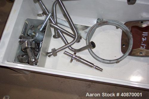 Used Westfalia CSA-1-06-476 "Ultra Polishing" desludger disc centrifuge. 316 stainless steel construction on product contact areas, clarifier design (liquid/solids), centripetal pump liquid discharge...