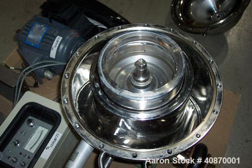 Used Westfalia CSA-1-06-476 "Ultra Polishing" desludger disc centrifuge. 316 stainless steel construction on product contact areas, clarifier design (liquid/solids), centripetal pump liquid discharge...