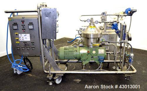 Used Stainless steel Westfalia Ultra Polishing Desludging Disc Centrifuge, CSA-