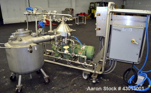 Used Stainless steel Westfalia Ultra Polishing Desludging Disc Centrifuge, CSA-
